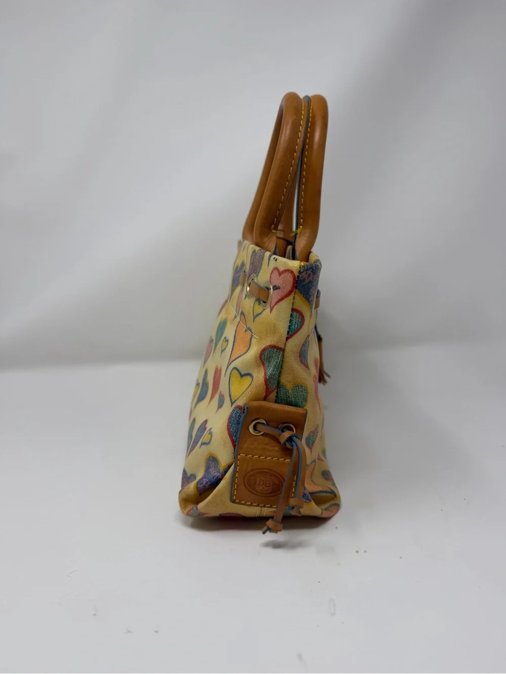 Dooney & Bourke Y2K Sweetheart Crayon Satchel With Charm Leather Strap Accents